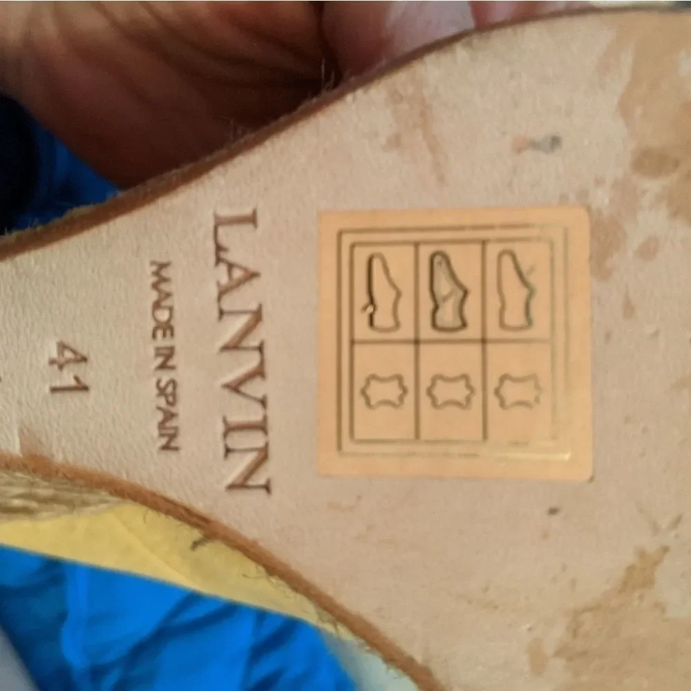 Lanvin yellow leather wedge with mustard b…